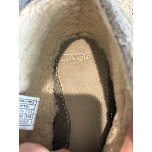 Men UGG Australia Gray High Split Top Slip On Rubber Sole Loafers Sz 13 1613 - Picture 7 of 9